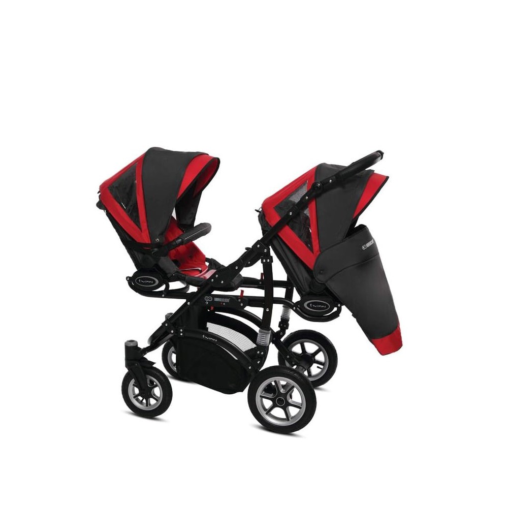 BabyActive wózek bliźniaczy Twinni 2w1 rosso