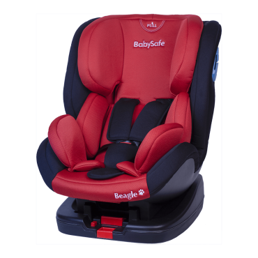 Fotelik samochodowy BabySafe Beagle - czerwono-czarny