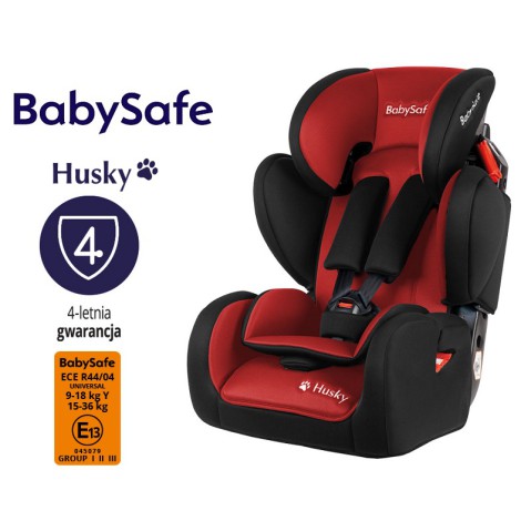 Fotelik samochodowy BabySafe Husky 9-36 kg - czerwono-czarny